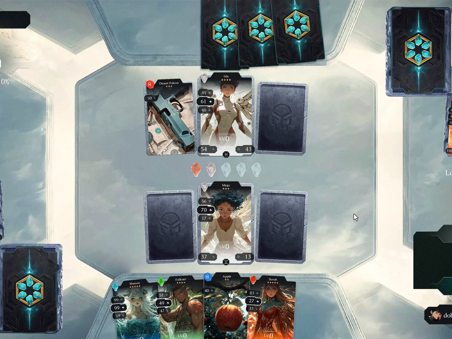 Card battle on the snow board