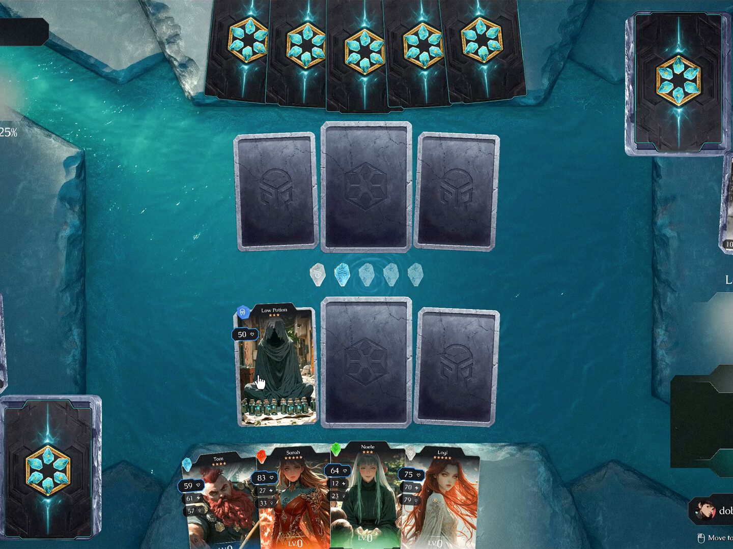 Card battle on the water board